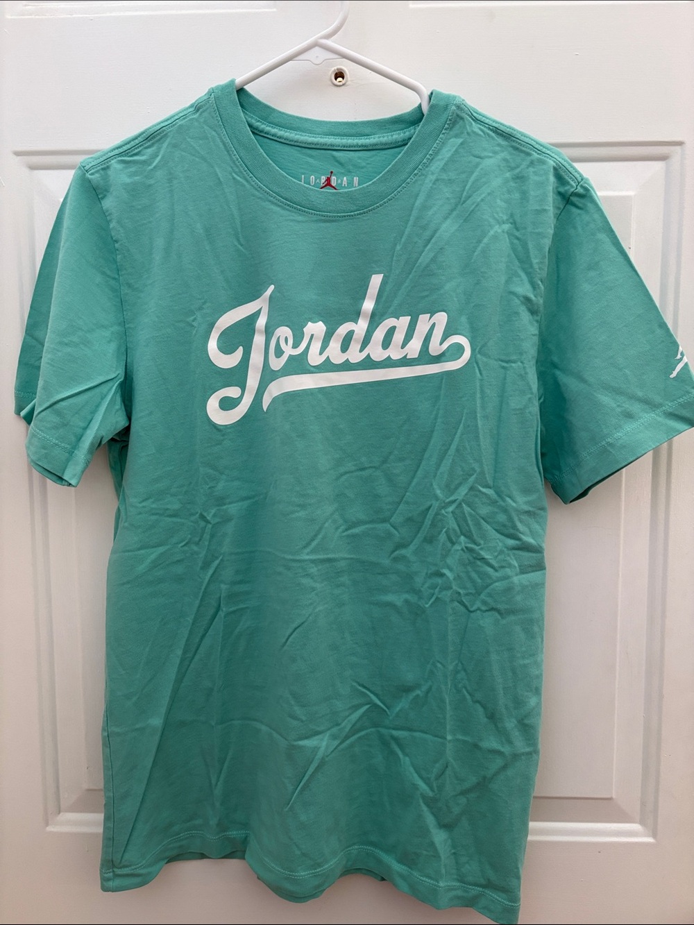 Jordan Short Sleeve Tee in Mint Green with White Script